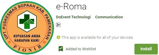 e-Roma 
Aplikasi Pendaftaran Online